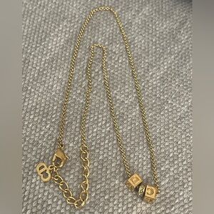 COA ⭐️CHRISTIAN DIOR ViNtAgE CUBE & RHINESTONE NECKLACE⭐️ADJUSTABLE⭐️💯AuThEnTiC
